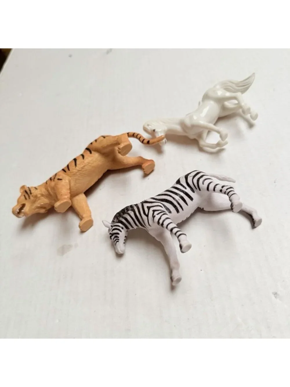 Vintage Jungle Animal Toys Horse Tiger Zebra Kids Gift